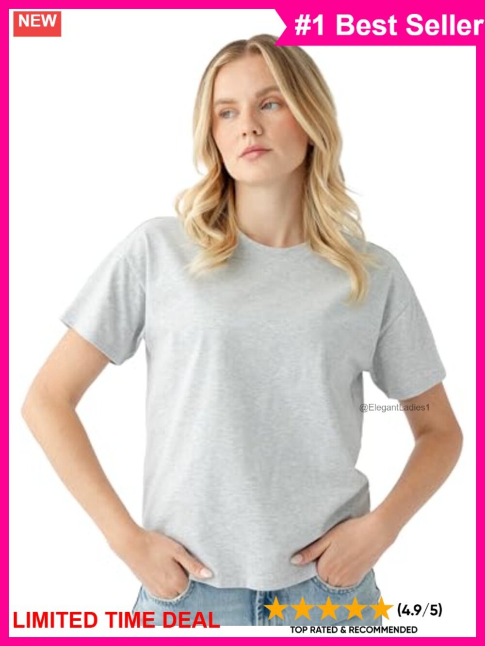 100% Cotton Crew Neck Relaxed Fit Short Sleeve T-Shirt